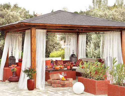 rattan y cortinas